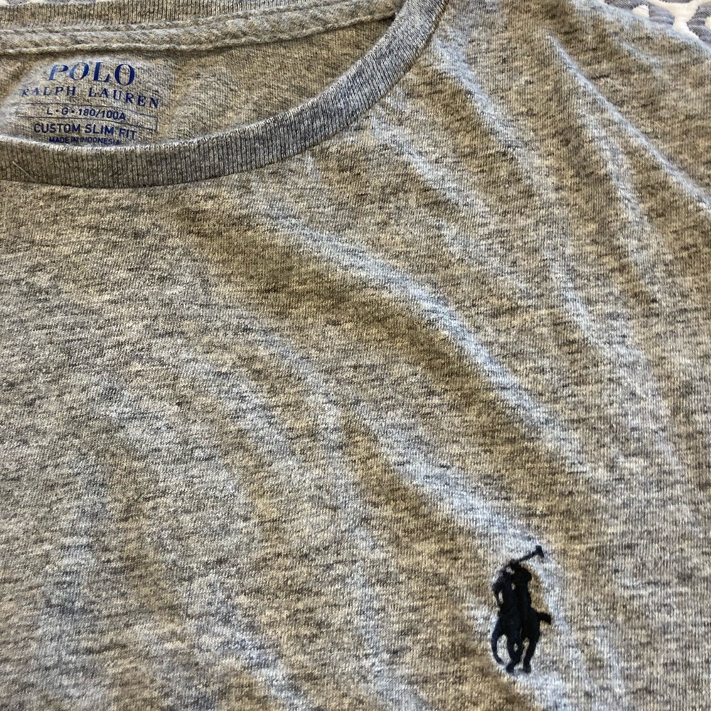🔥Polo Ralph Lauren Custom slim fit Gray t shirt🔥